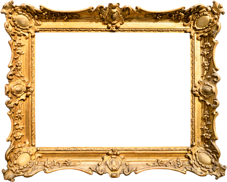 Vintage Wide Decorated Baroque Painting Frame